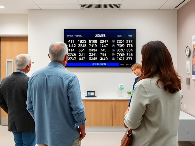 Digital patient queue system display