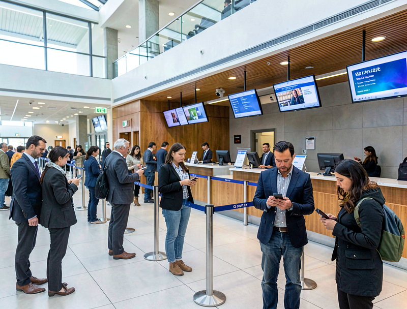 hybrid queue management system for bank