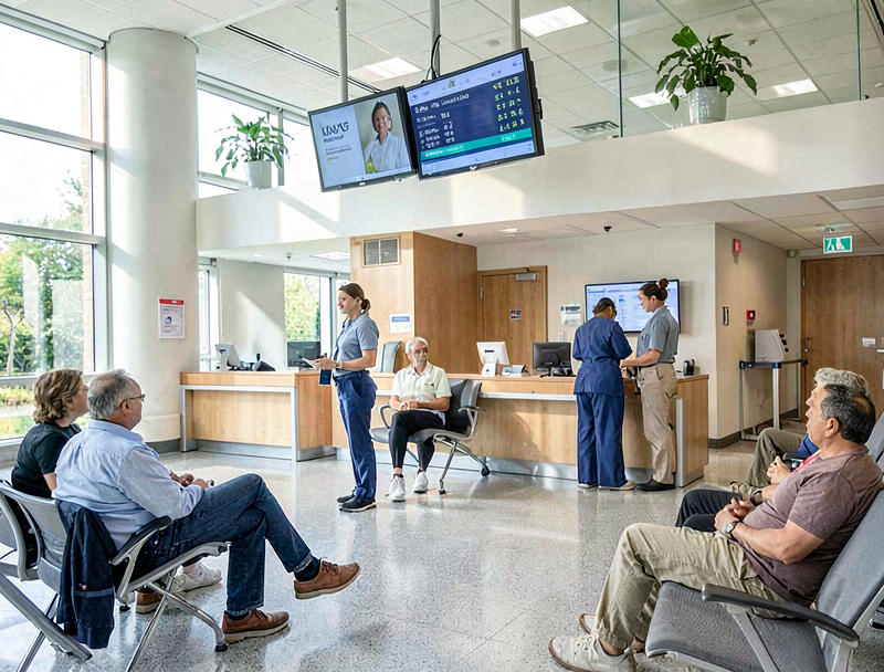 hybrid queue management system for hospital