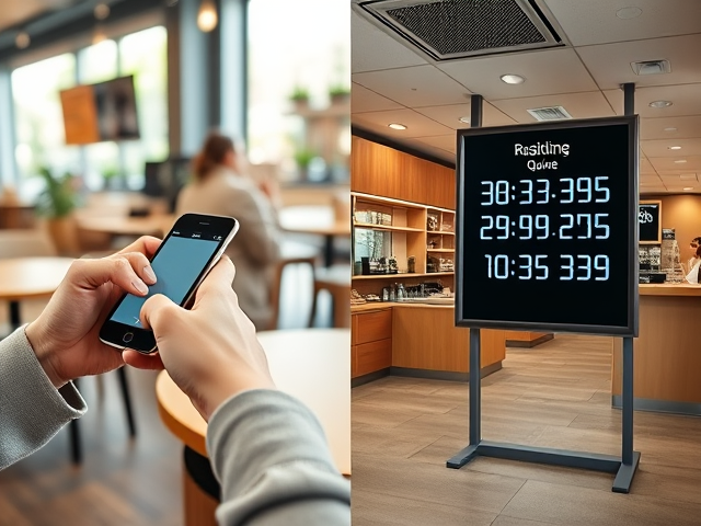 Queue Management System dashboard and virtual queue interface